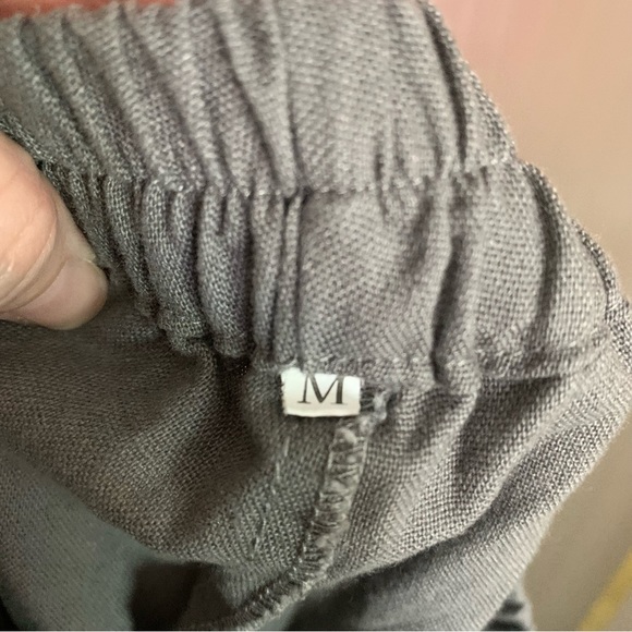 Grey Boho Lounge Pants with Embroidered Pockets, size Medium - Picture 8 of 8